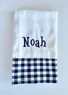 Navy Check Embroidered Burp Cloth - Jimberly's Boutique - Olive Branch - Mississippi