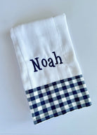 Navy Check Embroidered Burp Cloth - Jimberly's Boutique - Olive Branch - Mississippi