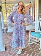 Now Or Never Floral Print Dress - Blue Grey | Easel - Maxi Dress - Jimberly's Boutique - Olive Branch - Mississippi