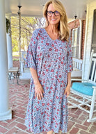 Now Or Never Floral Print Dress - Blue Grey | Easel - Maxi Dress - Jimberly's Boutique - Olive Branch - Mississippi