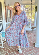 Now Or Never Floral Print Dress - Blue Grey | Easel - Maxi Dress - Jimberly's Boutique - Olive Branch - Mississippi