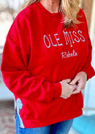 Ole Miss Rebels Side Bow Embroidered Sweatshirt - Sweatshirt - Jimberly's Boutique - Olive Branch - Mississippi