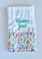 Pastel Wildflowers Embroidered Burp Cloth - Jimberly's Boutique - Olive Branch - Mississippi