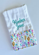 Pastel Wildflowers Embroidered Burp Cloth - Jimberly's Boutique - Olive Branch - Mississippi