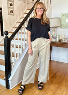 Pensacola Washed Linen Blend Pants - Beige - Jimberly's Boutique - Olive Branch - Mississippi