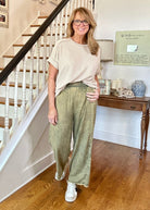 Pensacola Washed Linen Blend Pants - Lt Olive - linen pants - Jimberly's Boutique - Olive Branch - Mississippi