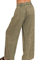 Pensacola Washed Linen Blend Pants - Lt Olive - linen pants - Jimberly's Boutique - Olive Branch - Mississippi