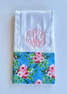 Periwinkle with Roses Embroidered Burp Cloth - Jimberly's Boutique - Olive Branch - Mississippi