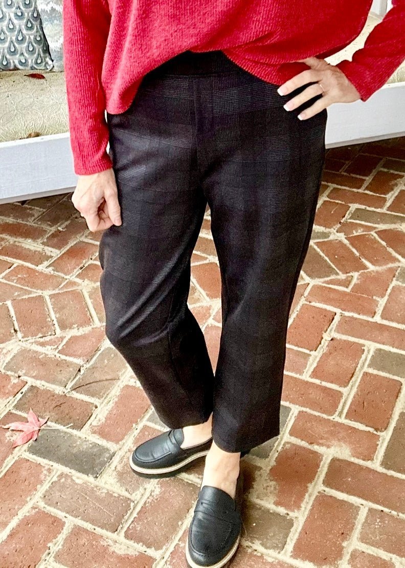 Plaid Pull - On Stretch Dress Pants - Dark Grey - Pants - Jimberly's Boutique - Olive Branch - Mississippi