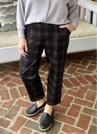 Plaid Pull - On Stretch Dress Pants - Navy Grey - Pants - Jimberly's Boutique - Olive Branch - Mississippi