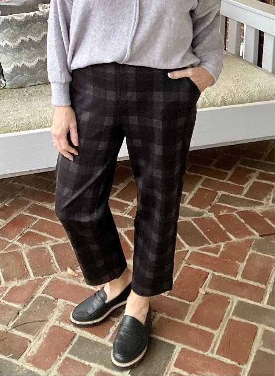 Plaid Pull - On Stretch Dress Pants - Navy Grey - Pants - Jimberly's Boutique - Olive Branch - Mississippi