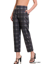 Plaid Pull - On Stretch Dress Pants - Navy Grey - Pants - Jimberly's Boutique - Olive Branch - Mississippi