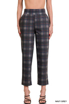 Plaid Pull - On Stretch Dress Pants - Navy Grey - Pants - Jimberly's Boutique - Olive Branch - Mississippi