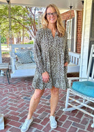 Plus Animal Print Dress - Olive Combo - dress - Jimberly's Boutique - Olive Branch - Mississippi