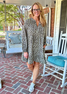 Plus Animal Print Dress - Olive Combo - dress - Jimberly's Boutique - Olive Branch - Mississippi