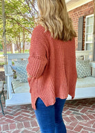 POL Oversized Chunky Cardigan Sweater - Brick - Cardigan - Jimberly's Boutique - Olive Branch - Mississippi