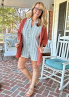 POL Oversized Chunky Cardigan Sweater - Brick - Cardigan - Jimberly's Boutique - Olive Branch - Mississippi