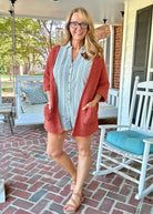 POL Oversized Chunky Cardigan Sweater - Brick - Cardigan - Jimberly's Boutique - Olive Branch - Mississippi