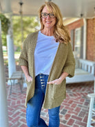 POL Oversized Chunky Cardigan Sweater - Herb - Cardigan - Jimberly's Boutique - Olive Branch - Mississippi