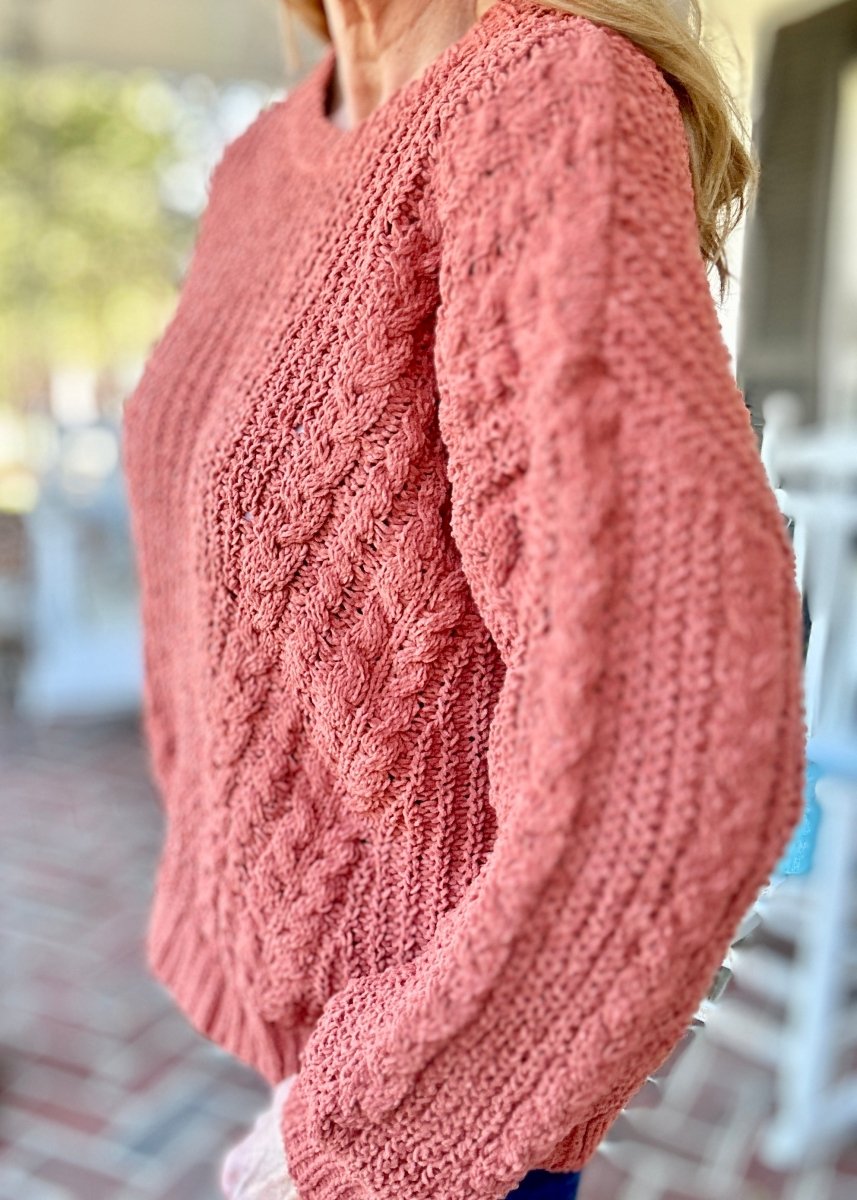 POL Round Neck Chenille Sweater - Old Pumpkin - sweater - Jimberly's Boutique - Olive Branch - Mississippi