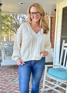 POL V Neck Sweater - Cream - sweater - Jimberly's Boutique - Olive Branch - Mississippi