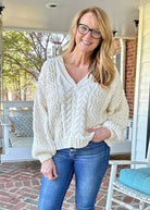 POL V Neck Sweater - Cream - sweater - Jimberly's Boutique - Olive Branch - Mississippi