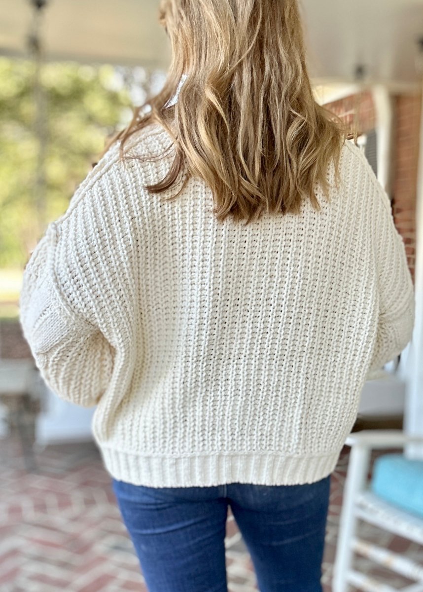 POL V Neck Sweater - Cream - sweater - Jimberly's Boutique - Olive Branch - Mississippi