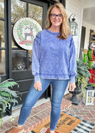 Princess Acid Wash Sweatshirt - Blueberry - acid wash sweatshirt - Jimberly's Boutique - Olive Branch - Mississippi