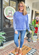 Princess Acid Wash Sweatshirt - Blueberry - acid wash sweatshirt - Jimberly's Boutique - Olive Branch - Mississippi