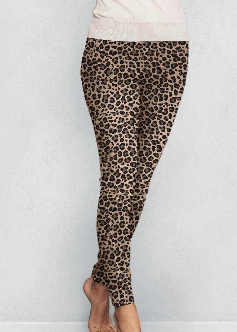 Printed Fleece Lined Leggings Leopard