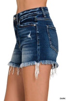 Raw Frayed Hem Ripped Denim Shorts | Zenana - denim shorts - Jimberly's Boutique - Olive Branch - Mississippi