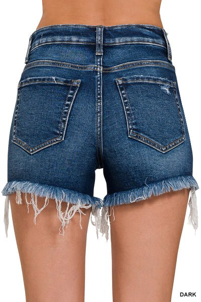 Raw Frayed Hem Ripped Denim Shorts | Zenana - denim shorts - Jimberly's Boutique - Olive Branch - Mississippi