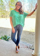 Ribbed Boat Neck Top - Kelly Green | Zenana - Casual Top - Jimberly's Boutique - Olive Branch - Mississippi