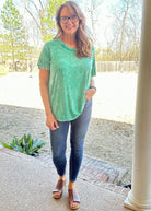 Ribbed Boat Neck Top - Kelly Green | Zenana - Casual Top - Jimberly's Boutique - Olive Branch - Mississippi