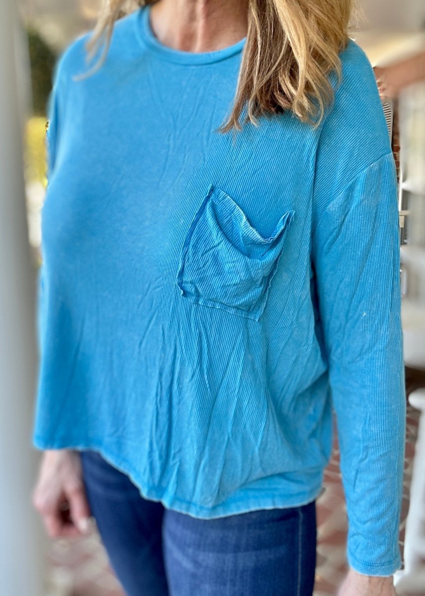 Ribbed Dolman Sleeve Top - Deep Sky | Zenana - Jimberly's Boutique - Olive Branch - Mississippi