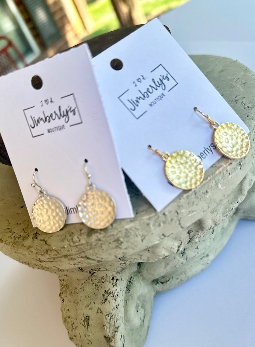 Round Hammer Dangle Earrings - earrings - Jimberly's Boutique - Olive Branch - Mississippi