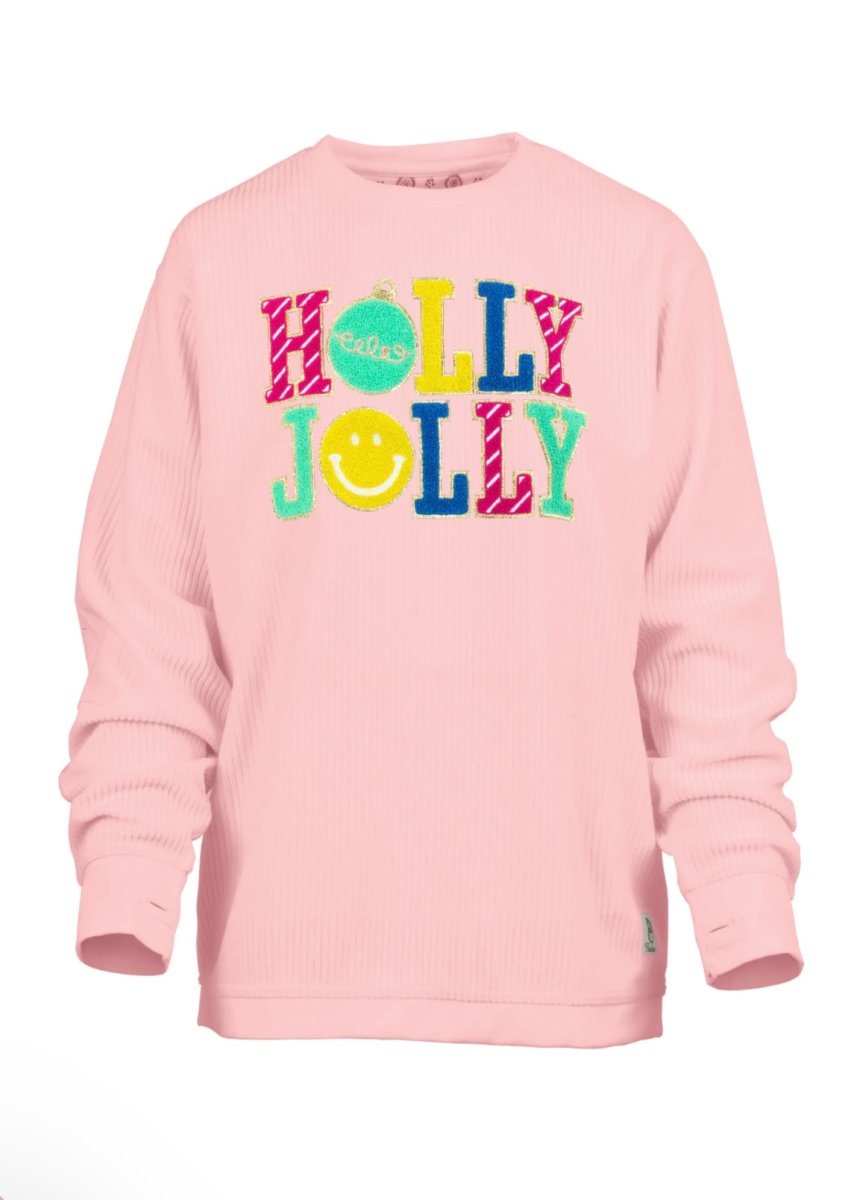 Royce - Holly Jolly Ribbed Applique Fleece - Royce Sweatshirt - Jimberly's Boutique - Olive Branch - Mississippi