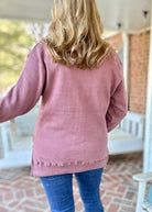 Royce Long Sleeve French Terry Fleece - Mauve - Royce Long Sleeve Tee - Jimberly's Boutique - Olive Branch - Mississippi