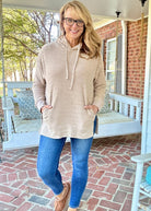 Royce Long Sleeve Hooded Side - Split Pocketed - Sand - Harbor Way - Royce Harbor Way - Jimberly's Boutique - Olive Branch - Mississippi