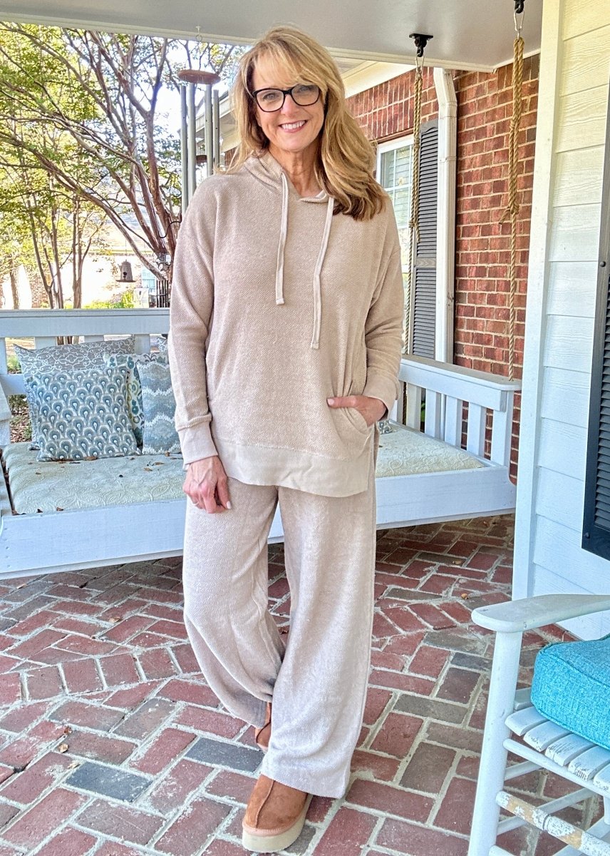 Royce Long Sleeve Hooded Side - Split Pocketed - Sand - Harbor Way - Royce Harbor Way - Jimberly's Boutique - Olive Branch - Mississippi