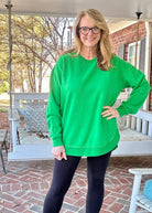 Royce Mélange Poncho Long Sleeve Hi - Lo Fleece - Kelly Green - Royce Fleece - Jimberly's Boutique - Olive Branch - Mississippi