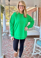 Royce Mélange Poncho Long Sleeve Hi - Lo Fleece - Kelly Green - Royce Fleece - Jimberly's Boutique - Olive Branch - Mississippi