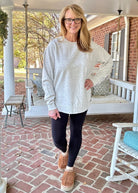 Royce Mélange Poncho Long Sleeve Hi - Lo Fleece - Oatmeal - Royce Fleece - Jimberly's Boutique - Olive Branch - Mississippi