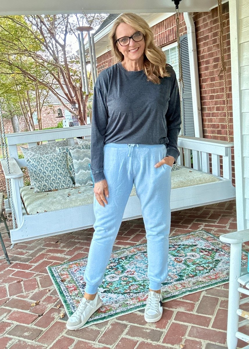 Royce Reversed Out Jogger Pant - Chambray - Royce Joggers - Jimberly's Boutique - Olive Branch - Mississippi