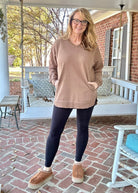 Royce Vee Neck Round Bottom Fleece - Acorn - Royce Fleece - Jimberly's Boutique - Olive Branch - Mississippi