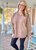 Royce Vee Neck Round Bottom Fleece - Acorn - Royce Fleece - Jimberly's Boutique - Olive Branch - Mississippi