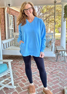 Royce Vee Neck Round Bottom Fleece - Light Blue - Royce Fleece - Jimberly's Boutique - Olive Branch - Mississippi