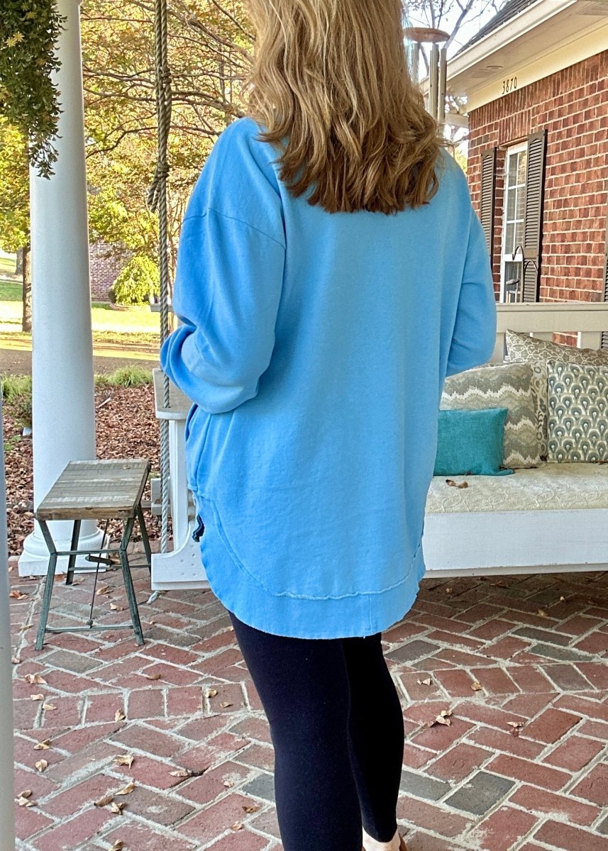 Royce Vee Neck Round Bottom Fleece - Light Blue - Royce Fleece - Jimberly's Boutique - Olive Branch - Mississippi