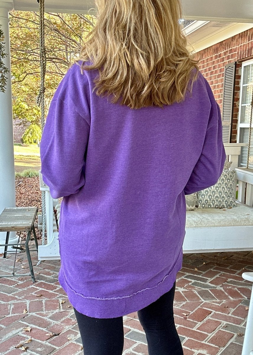 Royce Vee Neck Round Bottom Fleece - Purple - Royce Fleece - Jimberly's Boutique - Olive Branch - Mississippi