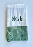 Sage Green Arrows Embroidered Burp Cloth - Jimberly's Boutique - Olive Branch - Mississippi